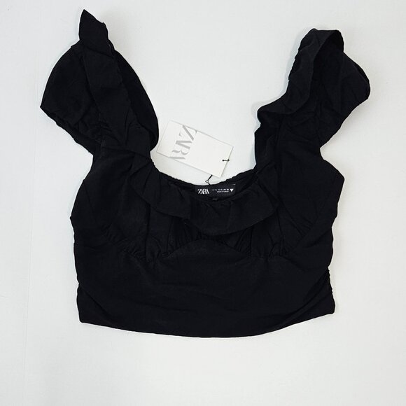 ZARA Ruffle Crop Top - Picture 2 of 8